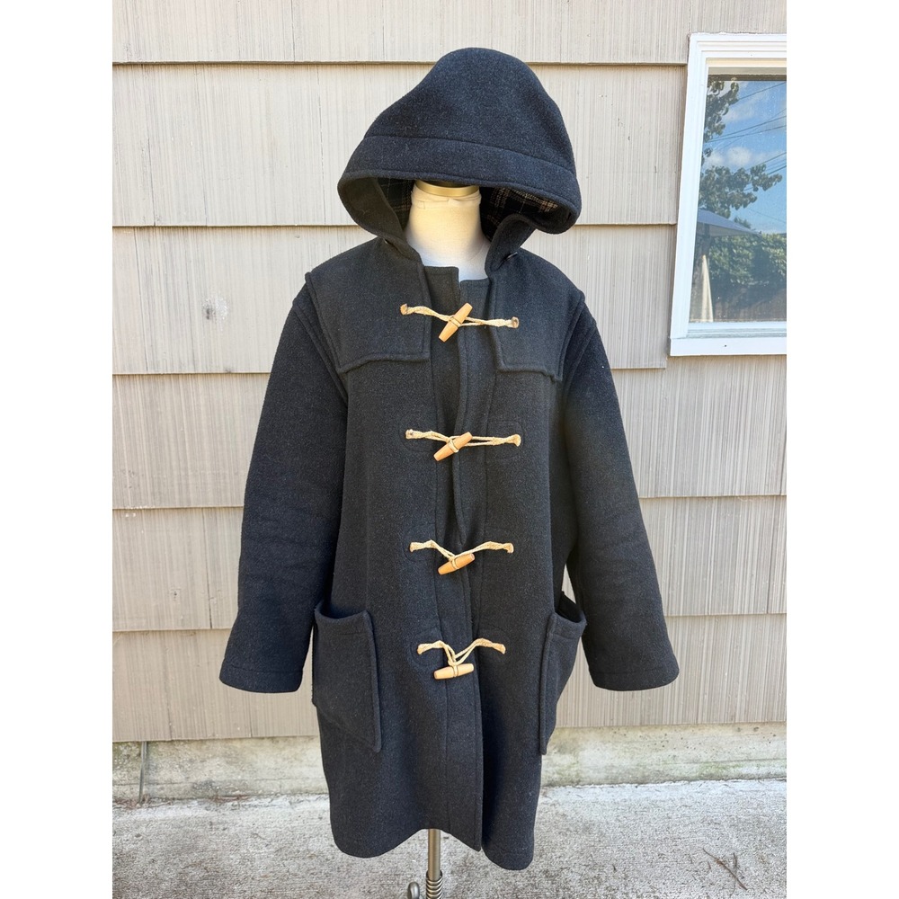 Original Montgomery Mens Wool Duffel Coat Charcoal Grey Made in England Size 44